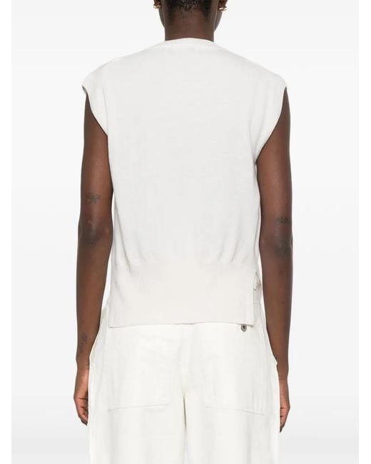 Daniele Fiesoli White V-Neck Vest