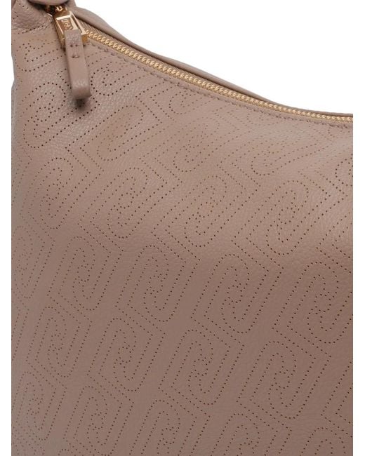 Liu Jo Brown Logo Zip Shoulder Bag