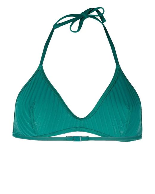 Eres Green Ribbed Triangle Bikini Top