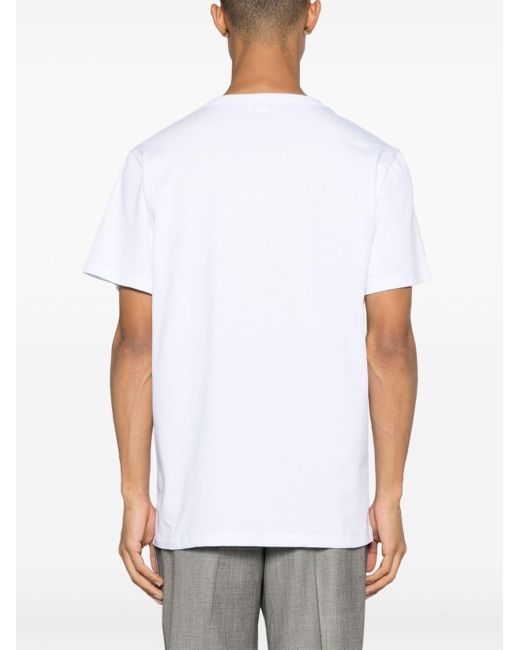 Alexander McQueen White Half Seal Logo Cotton T-shirt for men