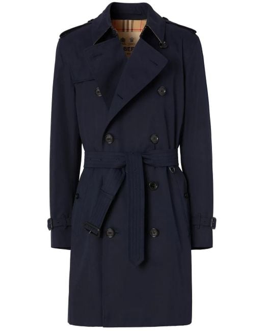 Burberry Blue Kensington Heritage Trench Coat for men