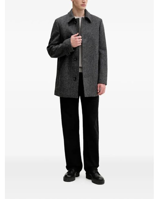 Bally Gray Buttoned Coat for men