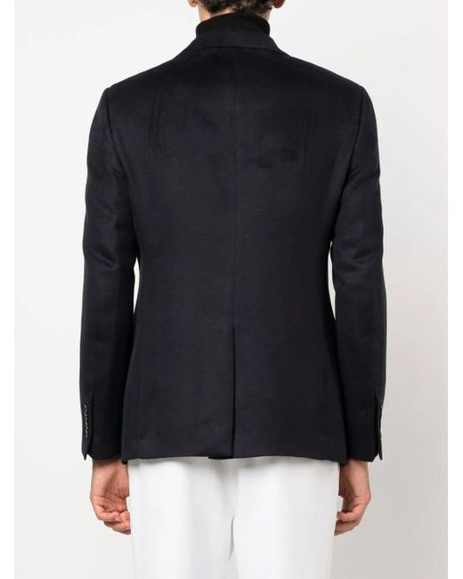 Billionaire Blue Fitted Single-Breasted Blazer for men