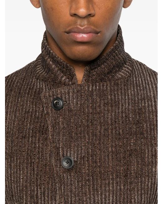 メンズ Emporio Armani ヘリンボーン ジャケット Brown