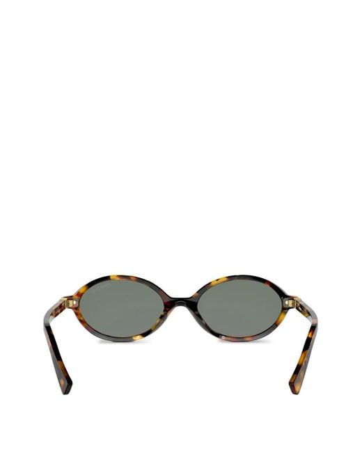 Miu Miu Green Oval-Frame Sunglasses