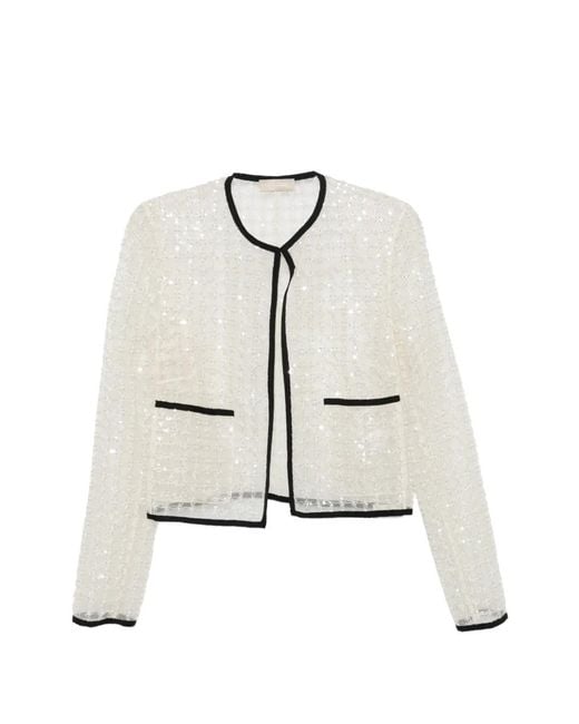 Elie Saab White Sequin Embellished Jacket