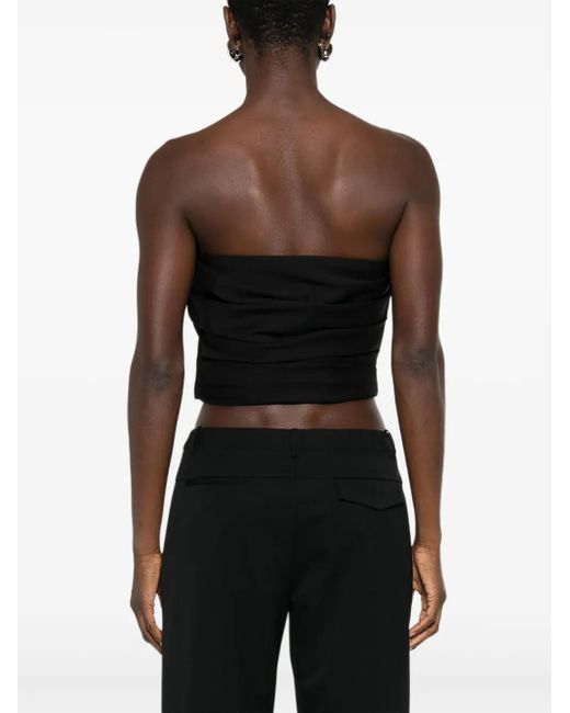 GIUSEPPE DI MORABITO Black Square-Neck Top