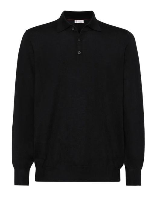 Brunello Cucinelli Black Long-Sleeve Jumper for men
