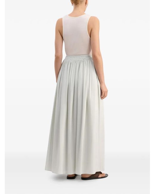 Loulou de Saison White Naya Gathered Midi Long Skirt