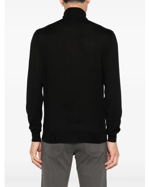 Fedeli Black Turtleneck Sweater for men