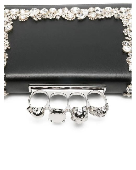 Alexander McQueen Black Knuckle Clutch Bag