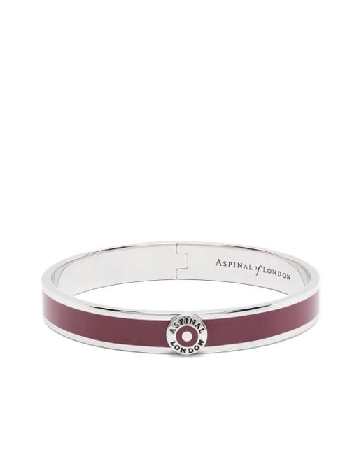 Bracciale Rigido Con Smalto di Aspinal in White