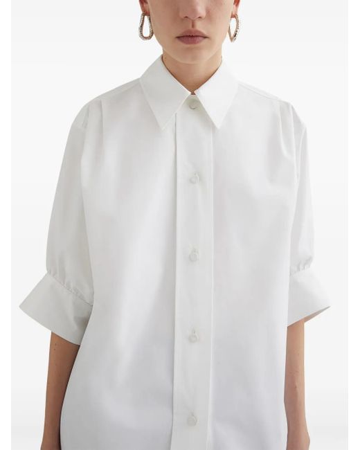 Jil Sander Button-Up Blouse in het White