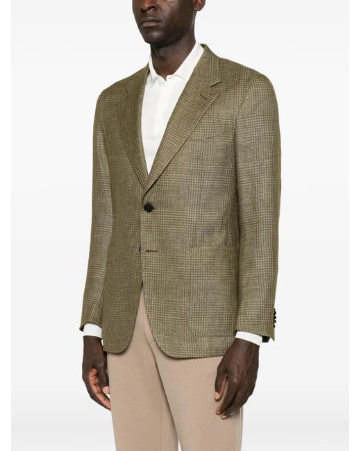 Zegna Green Notched-Lapel Jacket for men