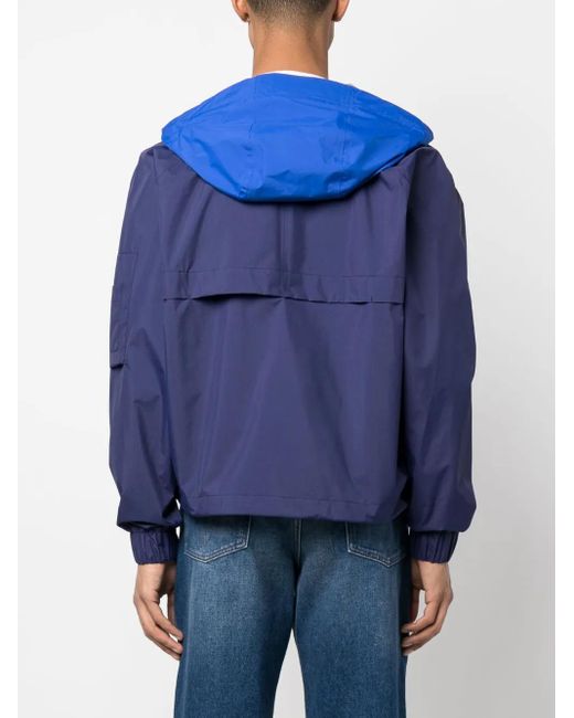 K-Way Blue Drawstring-Hood Zip-Up Jacket for men