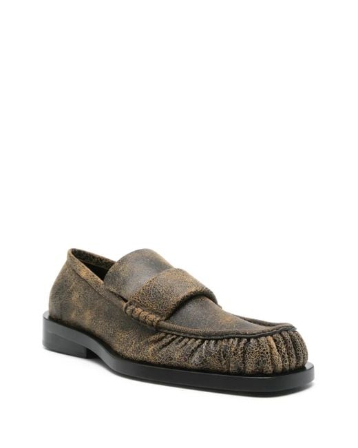 Jil Sander Gray Cracked-Effect Loafers for men
