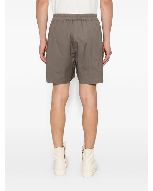 Rick Owens Gray Above-The-Knee Poplin Drawstring Shorts for men