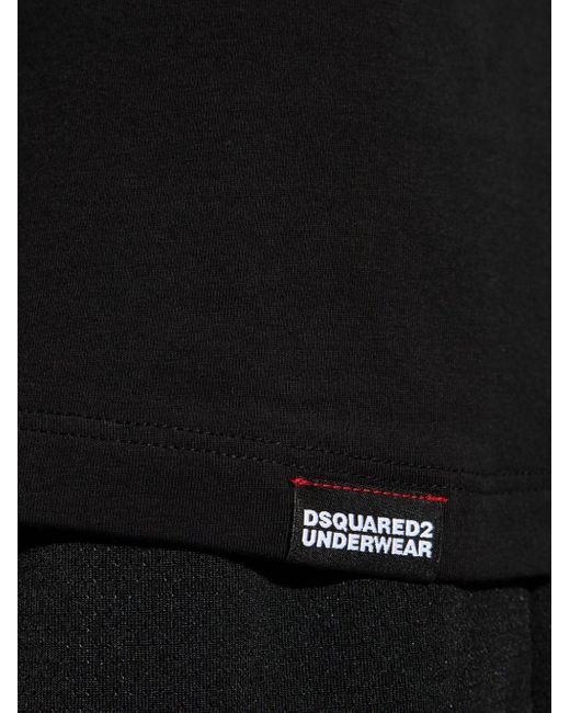 DSquared² Black Logo-print T-shirts (pack Of Two) for men