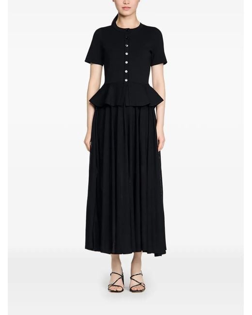 Sandro Black Peplum Knit Dress