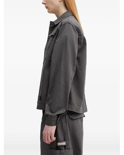 Alpha Industries Gray Logo-Patch Flap-Pocket Jacket for men