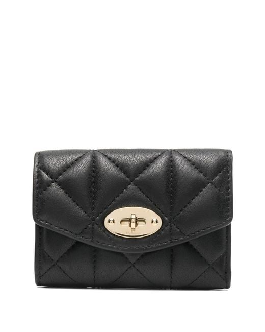 Mulberry Black Darley Quilted-Folded Multi-Card Wallet