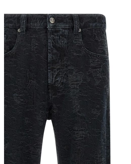 DIESEL Black Destroyed-Effect Jeans for men