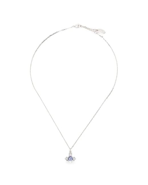 Vivienne Westwood White Reina Orb Pendant Necklace