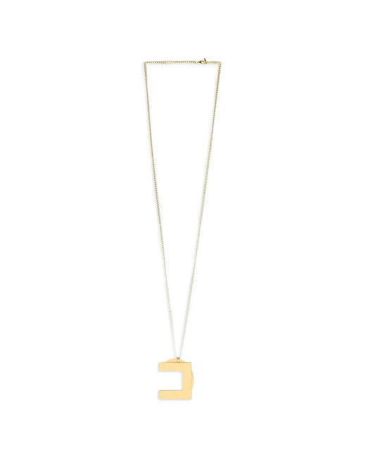 Elisabetta Franchi White Necklace With Logo Charm