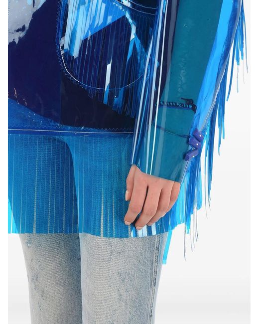 Maison Margiela Blue Fringed Western Jacket