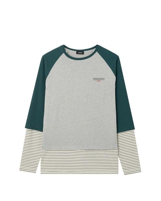 we11done Blue Layered Long-Sleeve T-Shirt