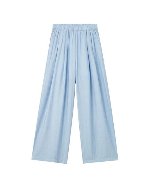 B+ AB Blue Pleated Wide-Leg Trousers