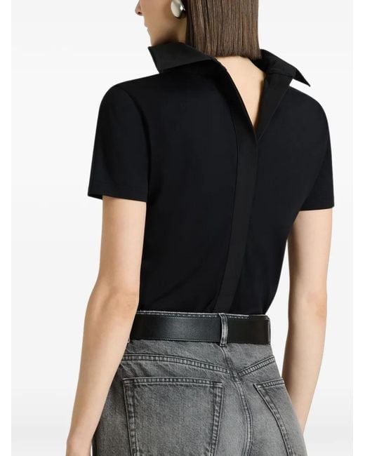 Givenchy Black T-Shirt With Poplin Collar
