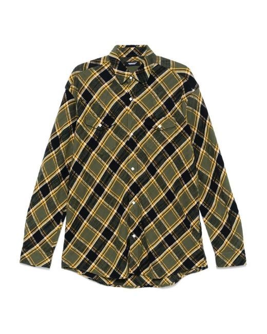 Undercover Green Checked Shirt for men