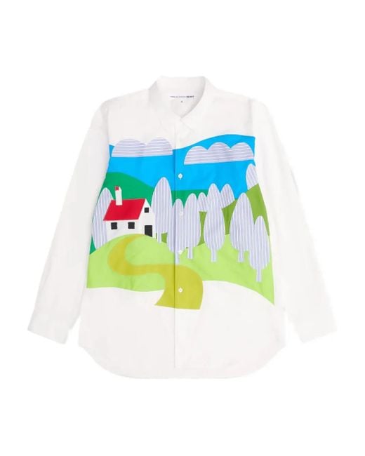 Comme des Garçons Blue Cotton Shirt for men