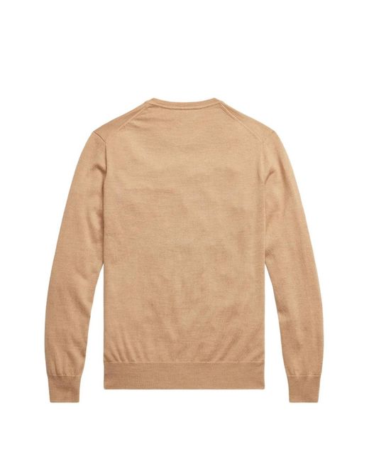 Polo Ralph Lauren Natural Logo-Embroidered Wool Sweater for men