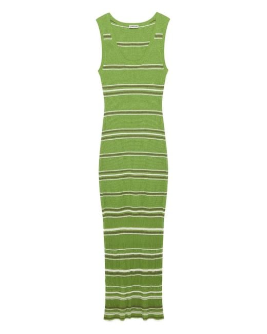 Jonathan Simkhai Green Gestreiftes Mariana Strick-Maxikleid