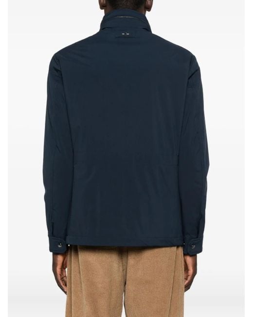 Paul & Shark Blue Flap-Pocket Stand-Collar Jacket for men