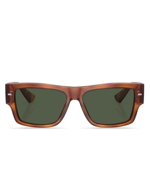 Dolce & Gabbana Yellow Tortoiseshell-Effect Square-Frame Sunglasses for men
