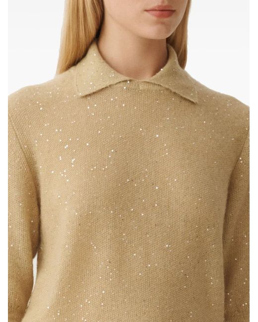 Fabiana Filippi Natural Knitted Polo Top