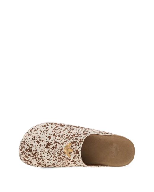 Adidas Brown Adimule Splatter-Print Mules