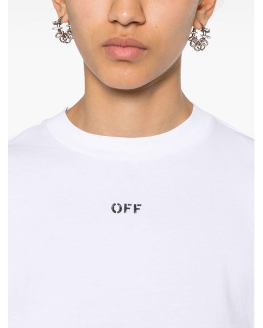 Off-White c/o Virgil Abloh White T-Shirt mit diagonalen Streifen