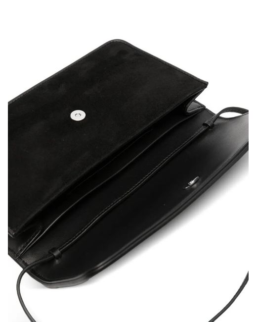 The Row Black Nancy Flap-Closure Shoulder Bag