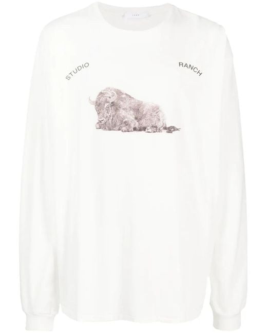 1989 STUDIO White Graphic-Print Cotton Sweatshirt for men