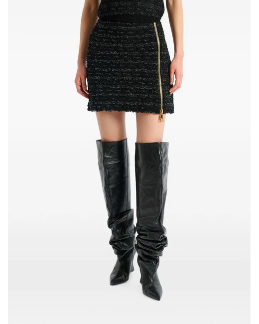 Balmain Tweed Mini Rok in het Black