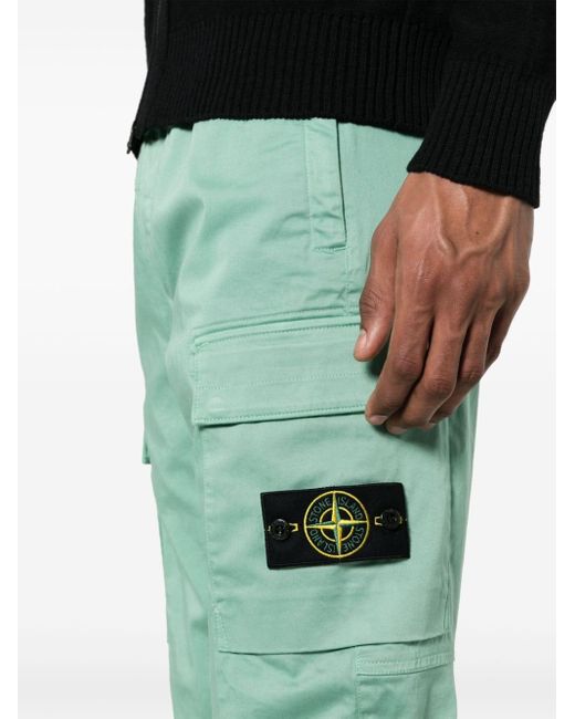 Stone Island Green Compass-badge Cargo Trousers for men