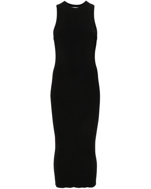 IRO Ribgebreide Midi-jurk in het Black