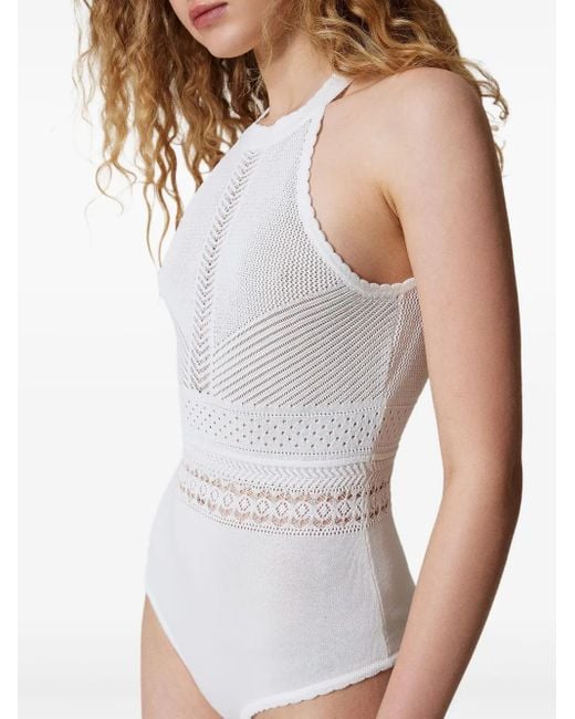 Body En Maille Twinset en coloris White
