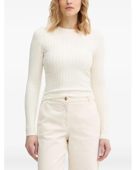 Guess White Hana Crew-Neck Sweater