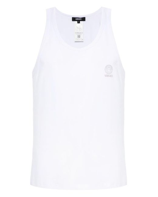 Versace Medusa Trägershirt mit Rundhalsausschnitt in White für Herren