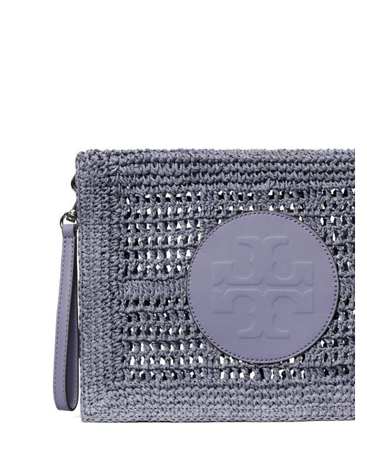 Tory Burch Gray Ella Hand-Crocheted Pouch